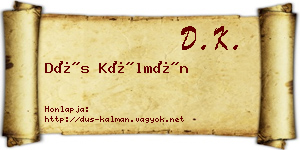 Dús Kálmán névjegykártya
