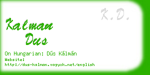 kalman dus business card